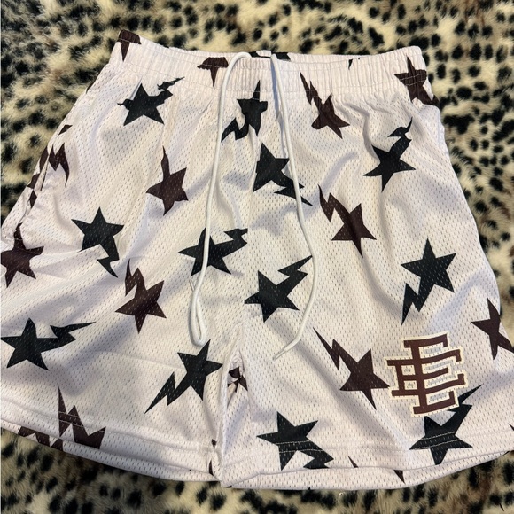 White Bape EE shorts with black stars, size medium - Picture 1 of 5